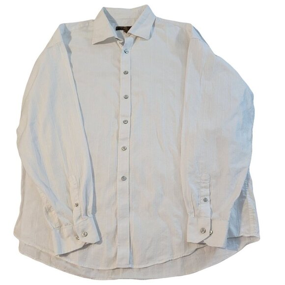 Blue Pronto Uomo Men's Sz 2X White 100% Cotton Button Up LS Western Rodeo Shirt - Picture 1 of 9